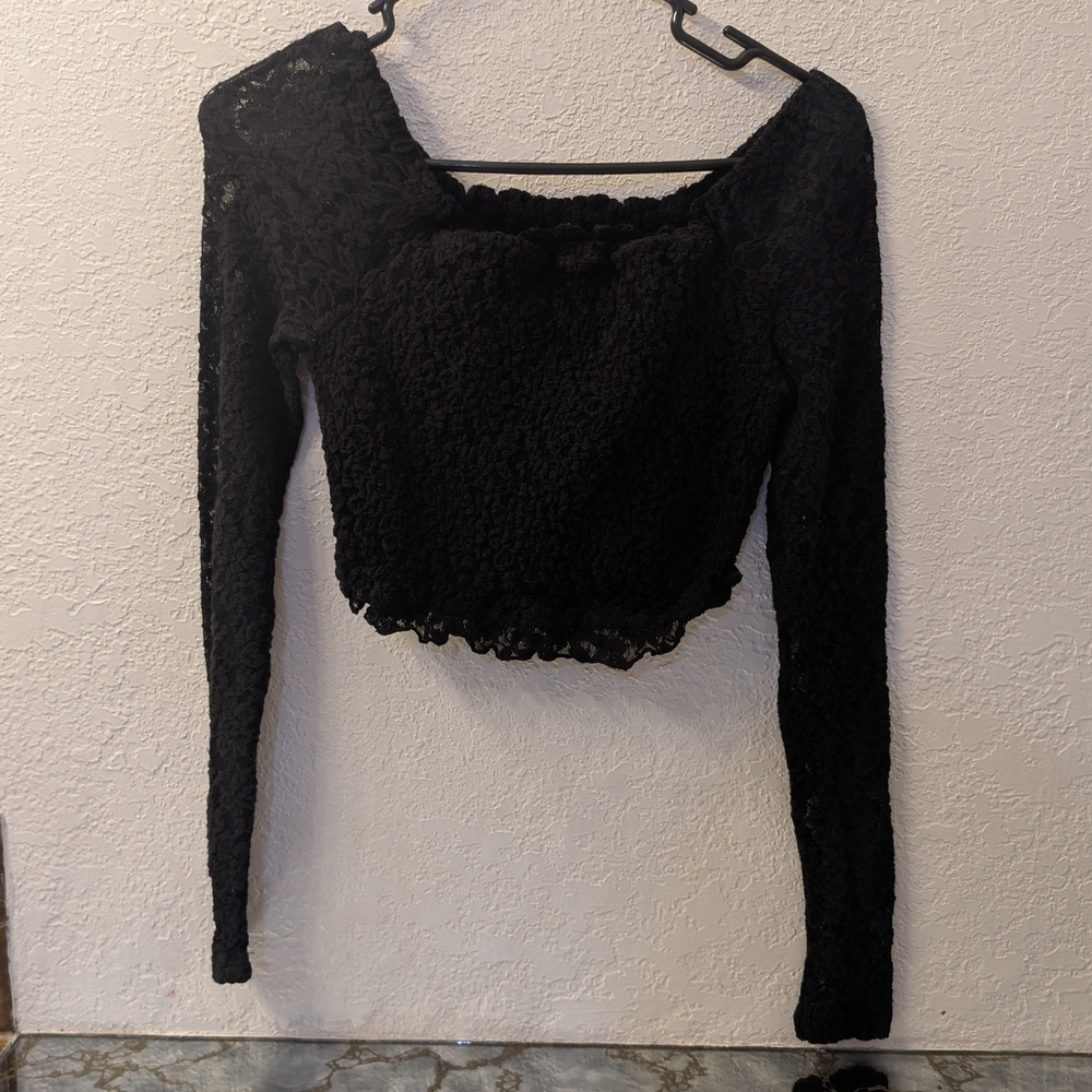 Hottopic Elegant Black Lace Blouse
